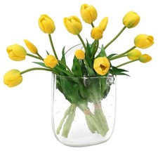 Artificial Latex Tulips Flowers 15 Pcs Real Touch for Home Garden Wedding Par...