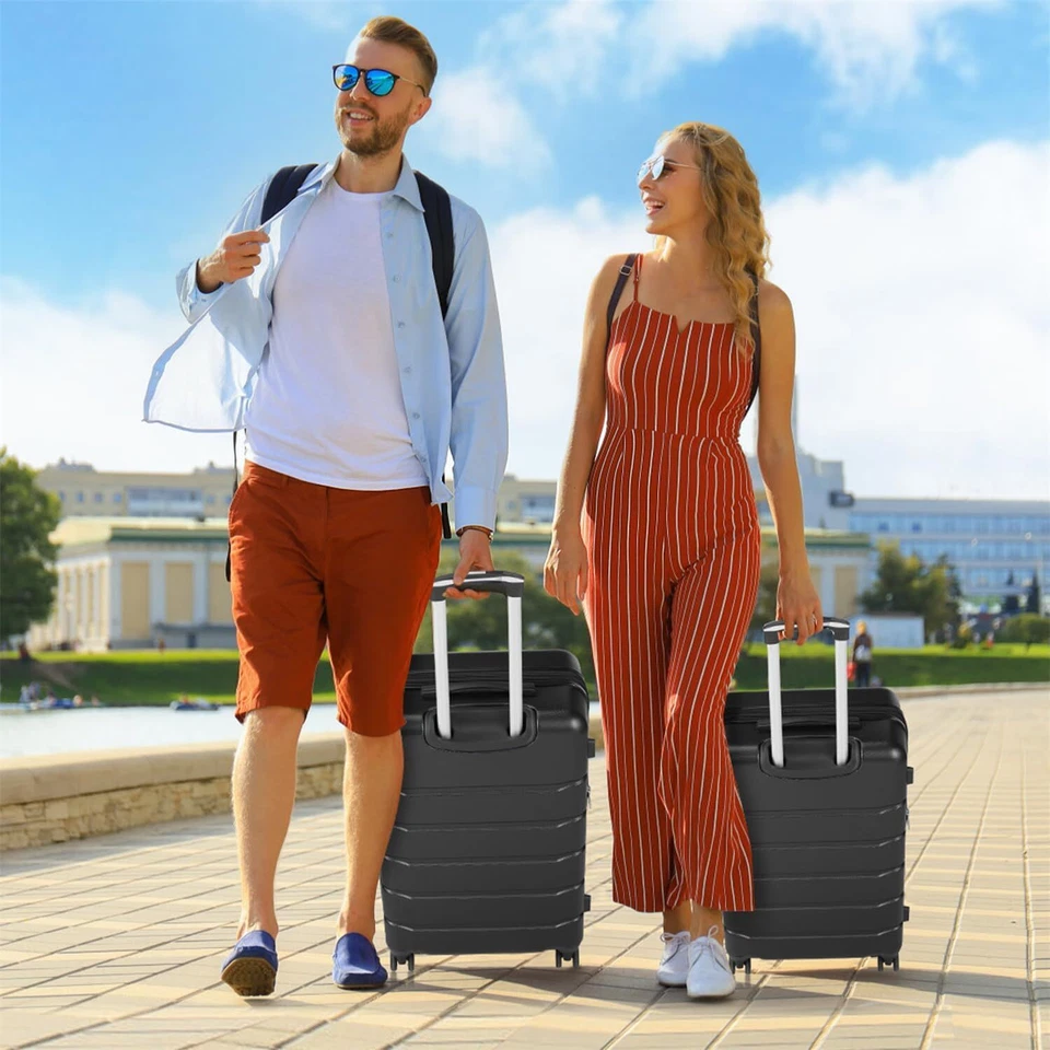 Maleta rígida con ruedas para equipaje de mano expandible liviana bloqueo TSA Foto 3 de 4