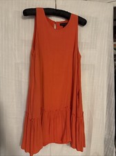 Banana republic size 8 orange women’s summer dress with ruffled bottom sleeveles