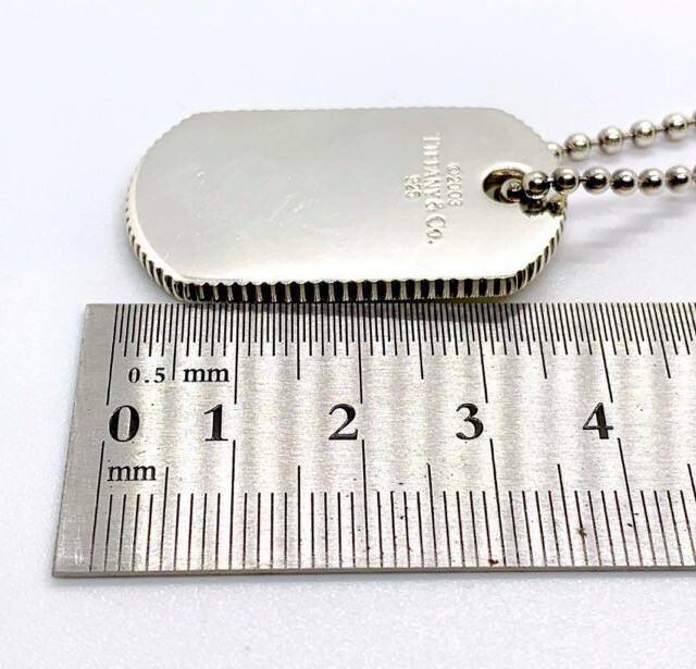 Tiffany & Co. Dog Tag Necklace Pendant Sterling Silver  