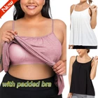 Plus Size Workout Tank Tops with Built in Bra Camisole Women Casual Flowy Vest