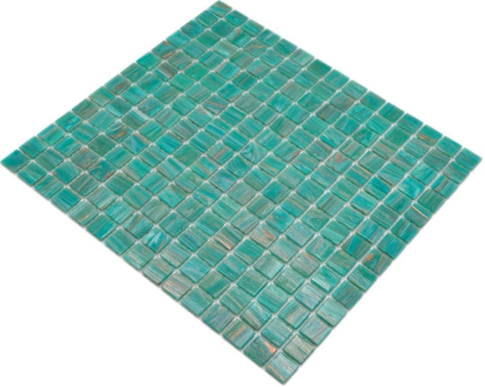Mosaïque en Verre Glasmosaik Carrelage Vert Turquoise Cuivre Changeant 230-G65_P - Photo 2/4