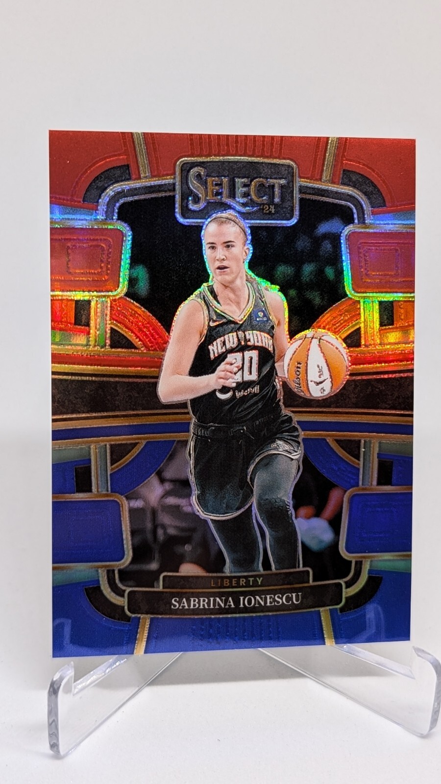 2024 Panini Select WNBA Sabrina Ionescu #63 Red and Blue Prizms – /399