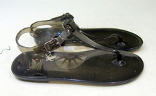 new black CLEAR Beach Retro Flat Jellies Jelly cute Sandal girl YOUTH Size 1