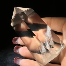 193gNatural white crystal Obelisk crystal energy column Reiki therapy