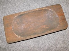 Carved Wooden Dough Bowl Primitive Wood tray Trencher Rustic Home Decor 25 1/4"