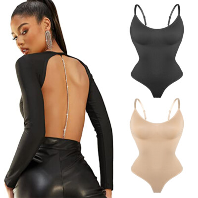 Women Backless Bodysuit Shapewear Slimming Tummy Control