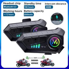Y10 Bluetooth Motorcycle Helmet Intercom 300M Wireless Intercomunicador 2000Mah