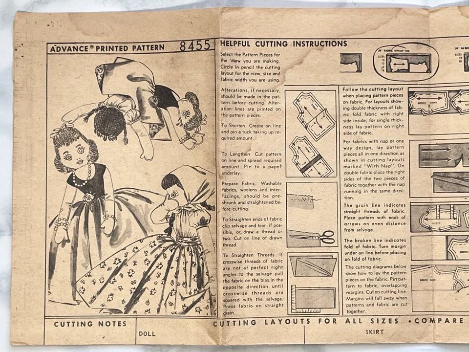 1950s Turnabout Doll by Advance Pattern #8455- from rags to riches Cut/Complete - Image 4 of 4