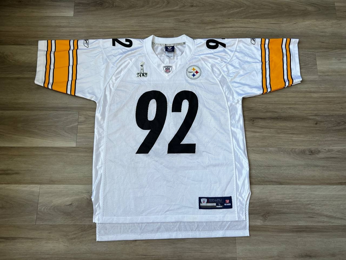 James Harrison rare Super Bowl XLV 43 Pittsburgh Steelers Reebok