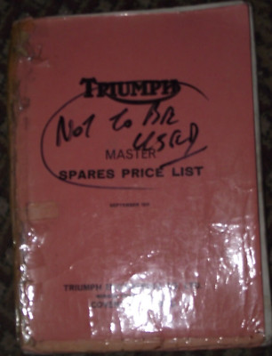 TRIUMPH ERSATZTEILMEISTERPREISLISTE 1970