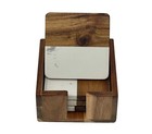 Drink Coasters with Holder Wood Marble Coaster Coasters for Drinks Set Of 4