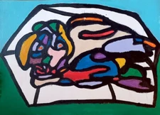 neo expressionist art on paper by Phil Demise Smith 15" x 22"