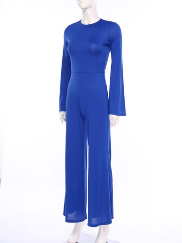 Women Jumpsuit Performance Romper One Piece Unitard Solid Color Ballroom Stage - Foto 9 di 31