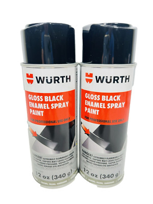 Wurth Gloss Black Enamel Paint 12oz (Pack of 2)
