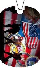 USA UNITED STATES Flag Adult Dog Car Tag Chain Necklace Seals Version