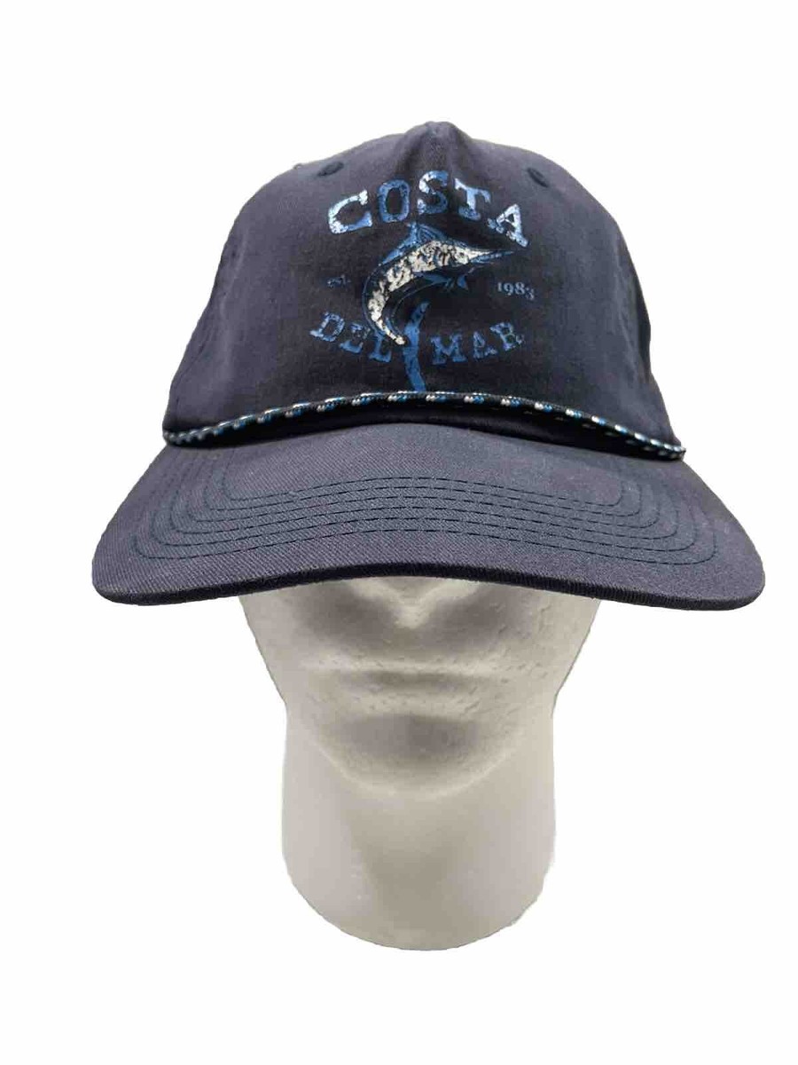 Costa Del Mar Cotton Captains Rope Hat Cap Snapback Adjustable