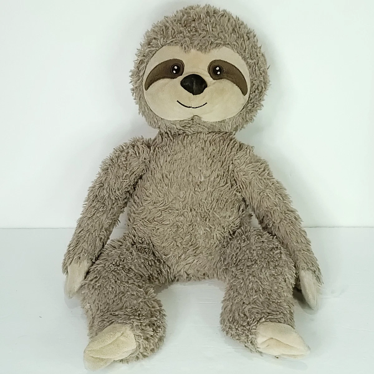 Sloth Happy Plush Stuffed Animal Brown Furry Floppy Soft Eyes 18