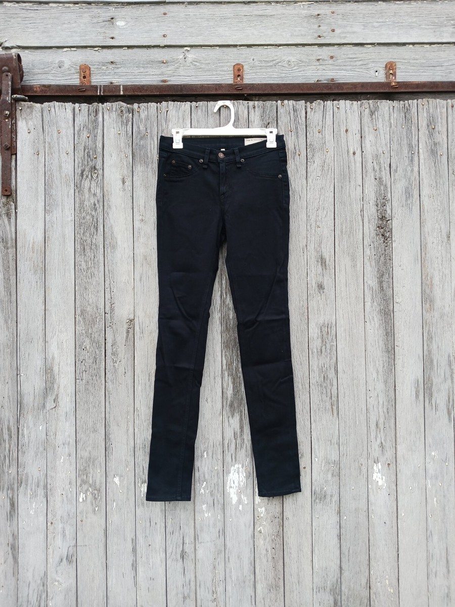 Rag Bone The Legging Black Plush Jeans Women's Size 26 Mid Rise