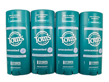 Toms Of Maine Deodorant Stick UNSCENTED 3.25oz  4 pack  NEW LOOK NOW BIGGER 