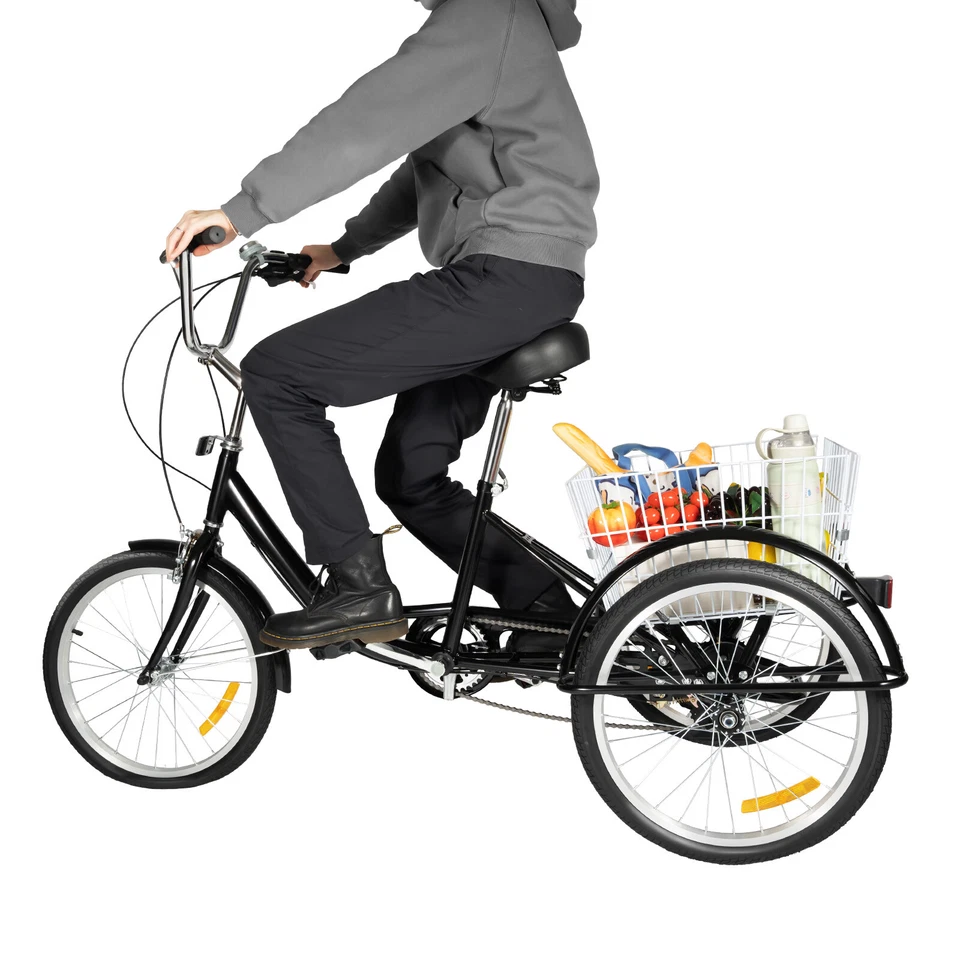 20 zoll Dreirad für Erwachsene 8 Gang Lastenfahrrad Seniorenrad Mit Einkaufskorb - Bild 3 von 4