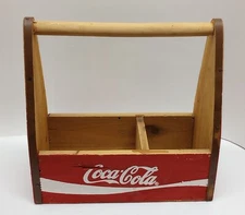 Coca Cola Bottle Carrying Case Wooden Metal Trim Band Small Nails Replica 2012