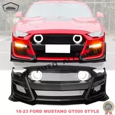 GT500 Style Front Bumper Cover Kits W/Grille For 2018-2023 Ford Mustang Perfect