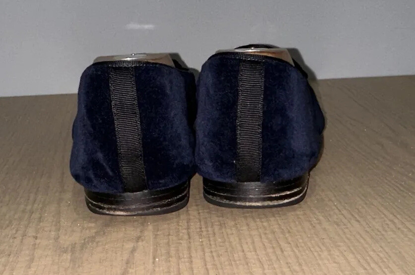 Bing XU NAVY BLUE VELVET MONOGRAM LOAFER CASUAL SHOES Sz 42  display picture 1