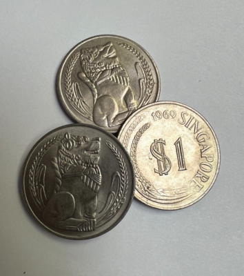 1967-1984 Singapore $1 One Dollar Lion, 33.32mm, KM #6 | eBay