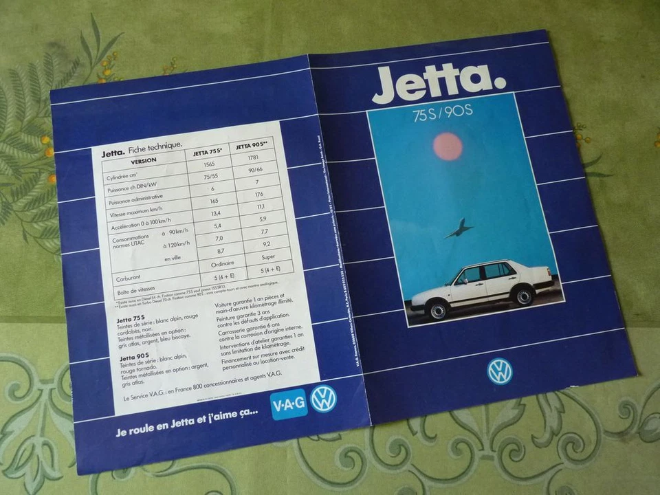 Volkswagen Jetta 75S 90S, catalogue brochure - Photo 1/1