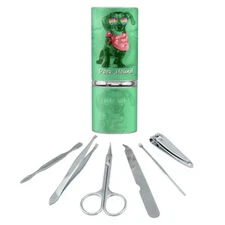 Dock Hound Dachshund Wiener Dog Retro Manicure Pedicure Grooming Travel Kit