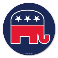 Republican Elephant Circle Magnet