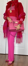Nwt Red Faux Fur Jacket With Sweater And Scarf Size M