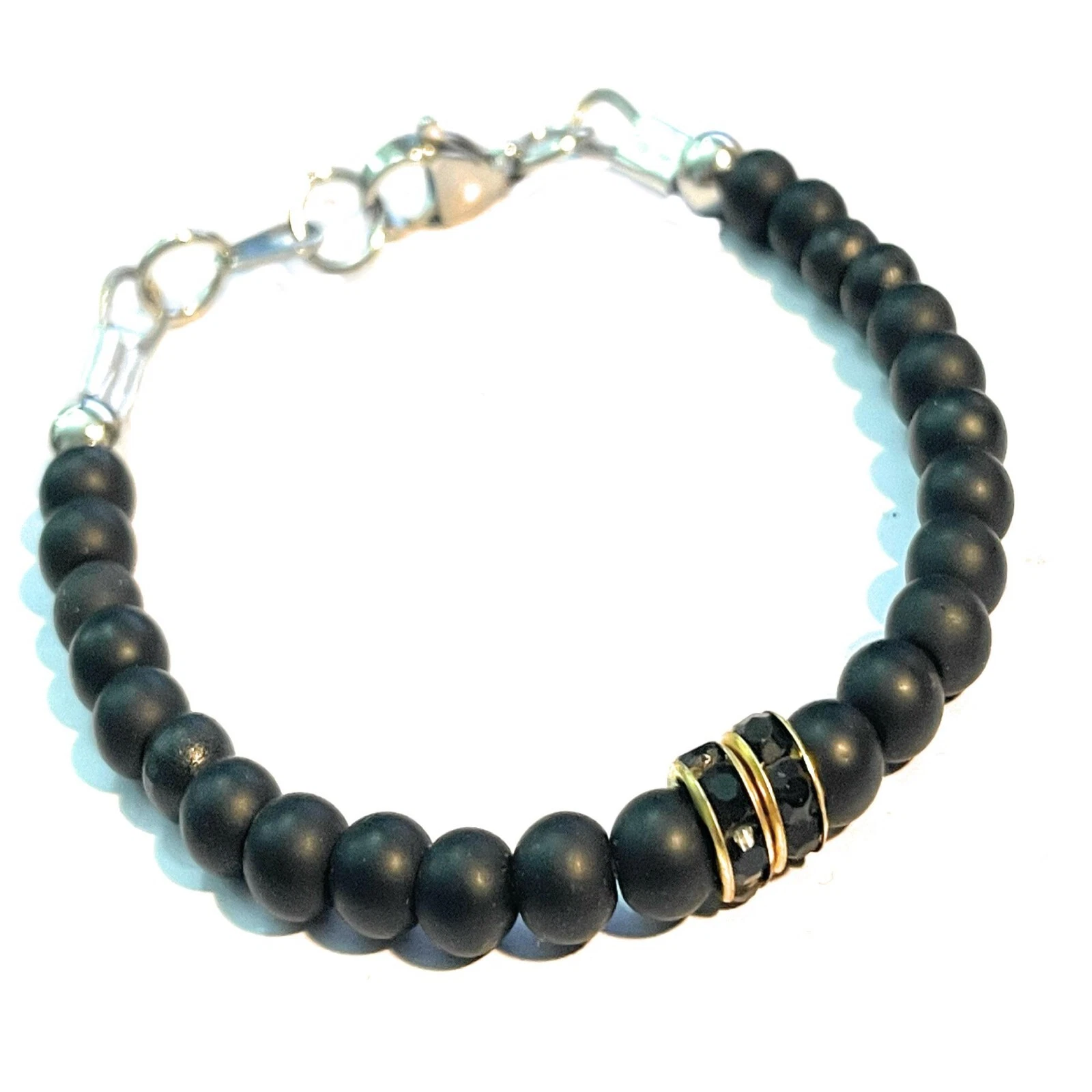 Bracciale pietre dure con zirconi da uomo braccialetto in acciaio inox di donna