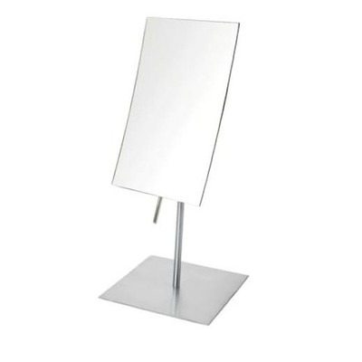 Rectangular Tabletop Makeup Mirror - 3X Magnification with - 5 Nickel Finish