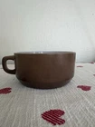 Vintage Fire King Anchor Hocking brown D Handle Stackable Soup Chili Bowl