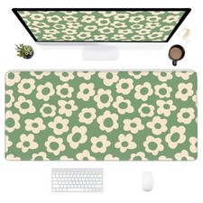 Desk Mat,Vintage Groovy Flowers Extended Gaming Mouse Pad for Office Work  G...