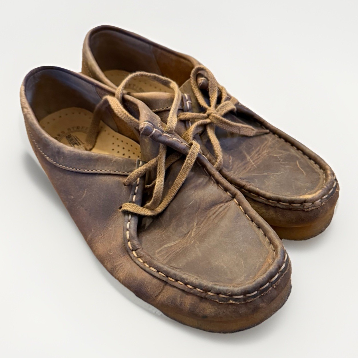 Clarks originals Wallabee Brown  Leather Shoes Sneakers Women’s Size 9 Beeswax image 2