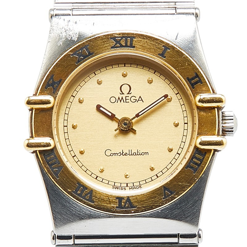 Omega Constellation 1270.10.00 Quartz Gold Dial Yellow Stainless Steel Watch