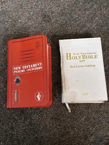 Two Pocket Bibles. One Is Red Letter KJV And The Other Is The New Testament