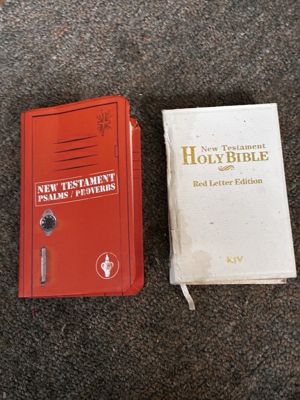 Two Pocket Bibles. One Is Red Letter KJV And The Other Is The New Testament