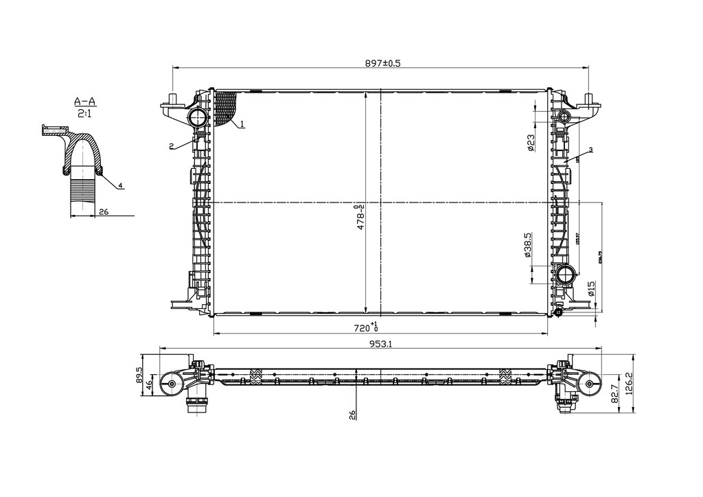 RADIATORE per AUDI