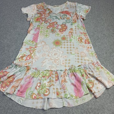 Odd Molly Damenkleid Größe 2 M Viskose Satin Floral Paisley Raw Edge 485
