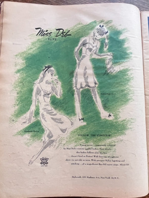 1945 Miss Deb Teen Slips Undergarments Original Ad fun print vintage wall art
