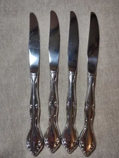 Oneida CANTATA Stainless Flatware 4 Dinner Knives. Glossy made in USA Pre-owned