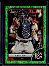 2023 Topps World Baseball Classic J.T. Realmuto Green Sparkle Foil #/75 USA