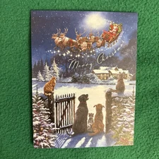 LIQUIDATING-Leanin’ Tree Christmas Greeting Note Card “Merry Christmas…”