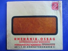 (2053) Firmenbrief RHENANIA - OSSAG Mineralölwerke, Regensburg / Nürnberg 1927