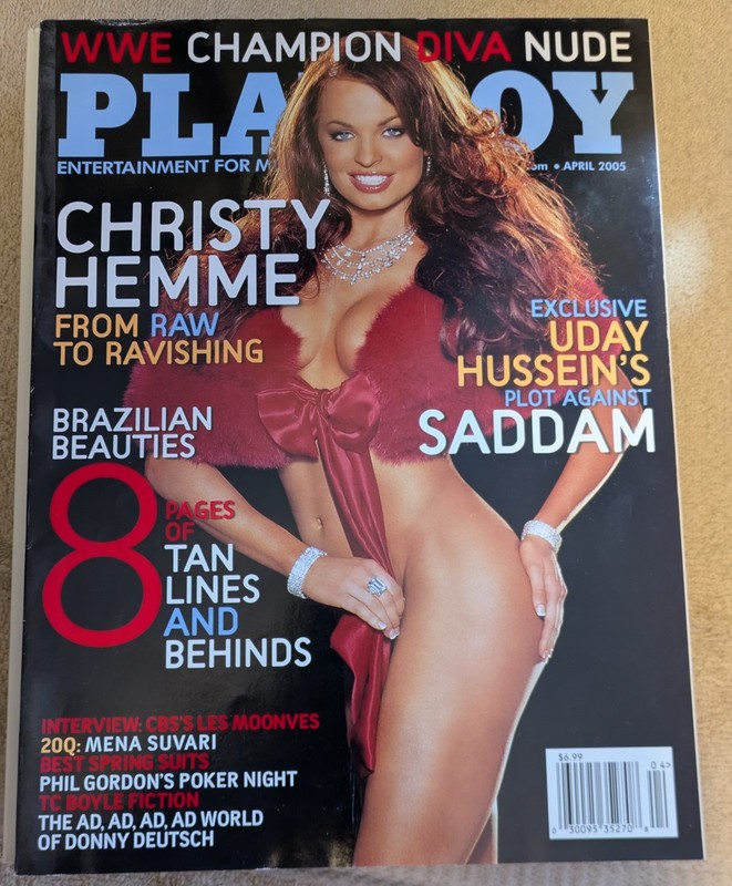 VINTAGE PLAYBOY MAGAZINE APRIL 2005 - CHRISTY HEMME WWE  DIVA FREE SHIPPING