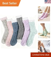 Soft Fluffy Winter Socks for Women - 6 Pairs Microfiber Slipper Socks in Style